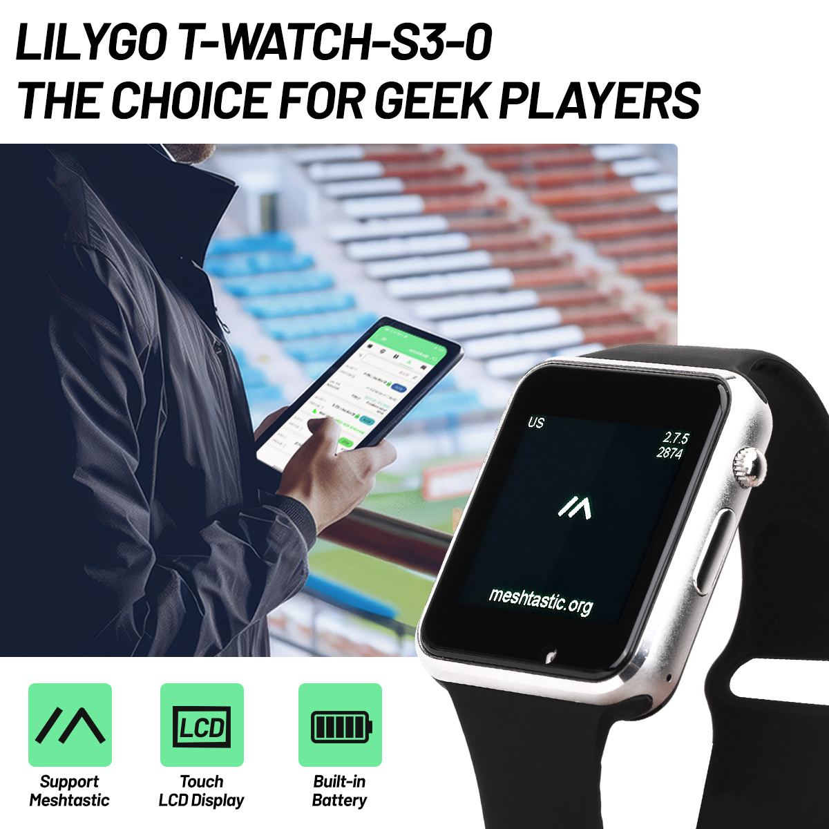 Ttgo T Watch - T-Watch-S3 ESP32-S3 Placa de desarrollo LILYGO