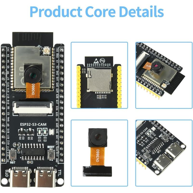 Placa ESP32-S3-CAM con cámara  - Doit Esp32 reseña y precio