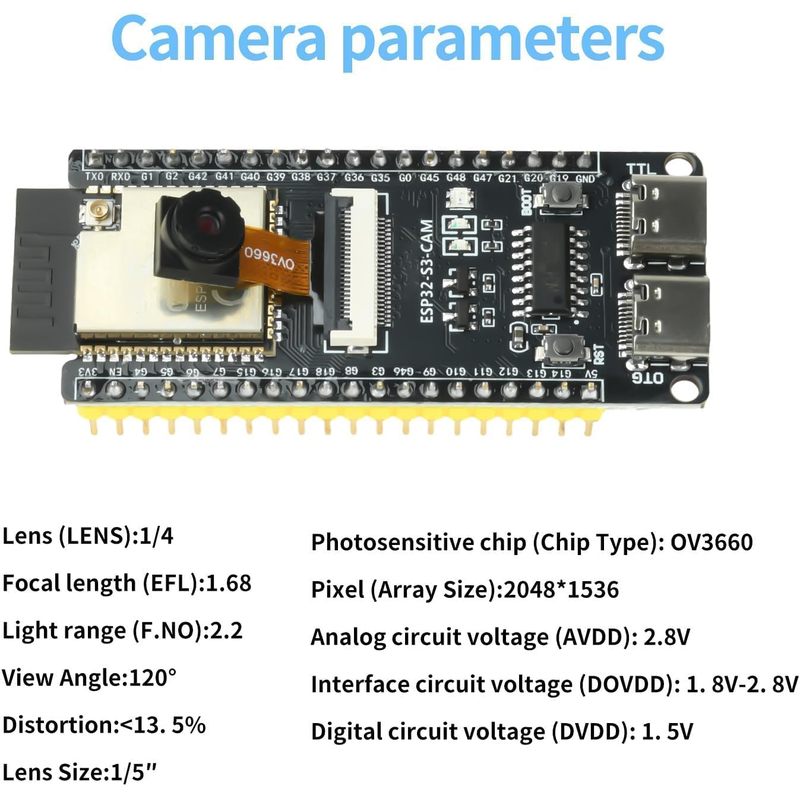 Placa ESP32-S3-CAM con cámara  - Doit Esp32 reseña y precio