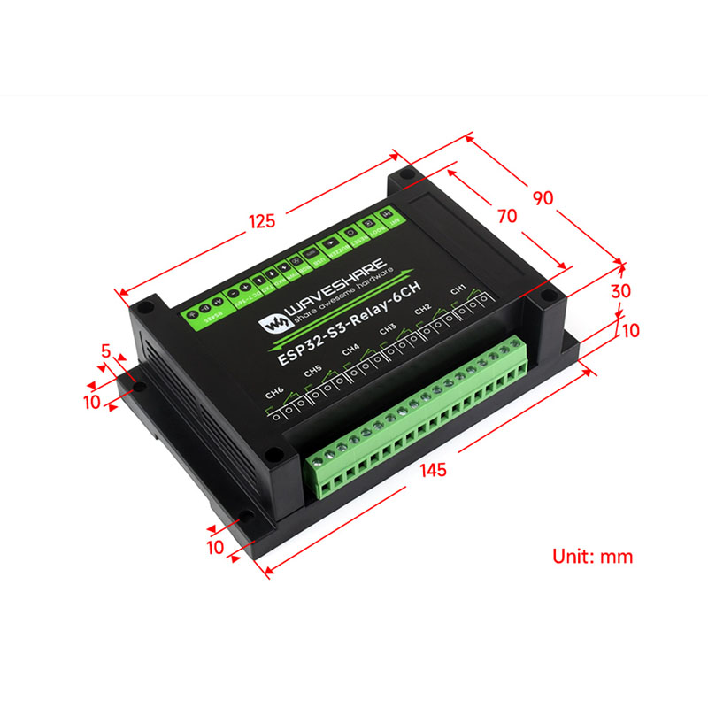 Placa de Relés ESP32-S3 de 6 C - Waveshare Esp32 reseña y precio