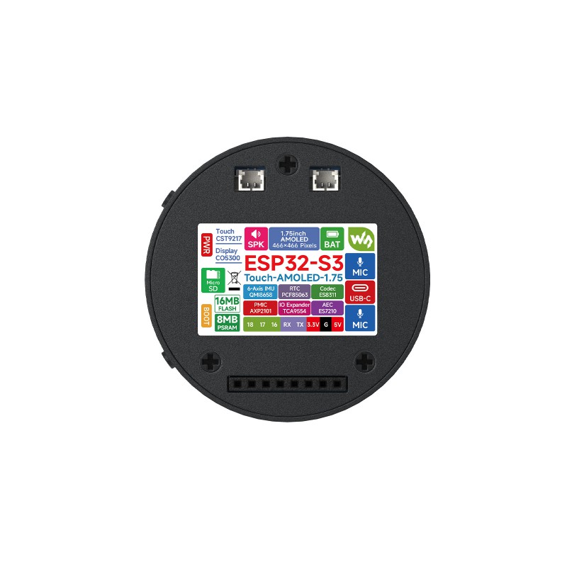 Pantalla Táctil AMOLED Redonda - Waveshare Esp32 reseña y precio